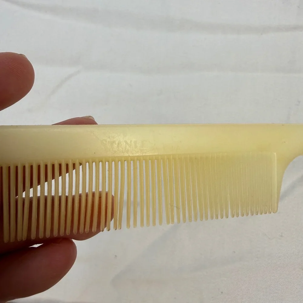 Stanley Home Products Vintage Rat Tail Comb Cream Nylon Hair Styling Tool 8.25